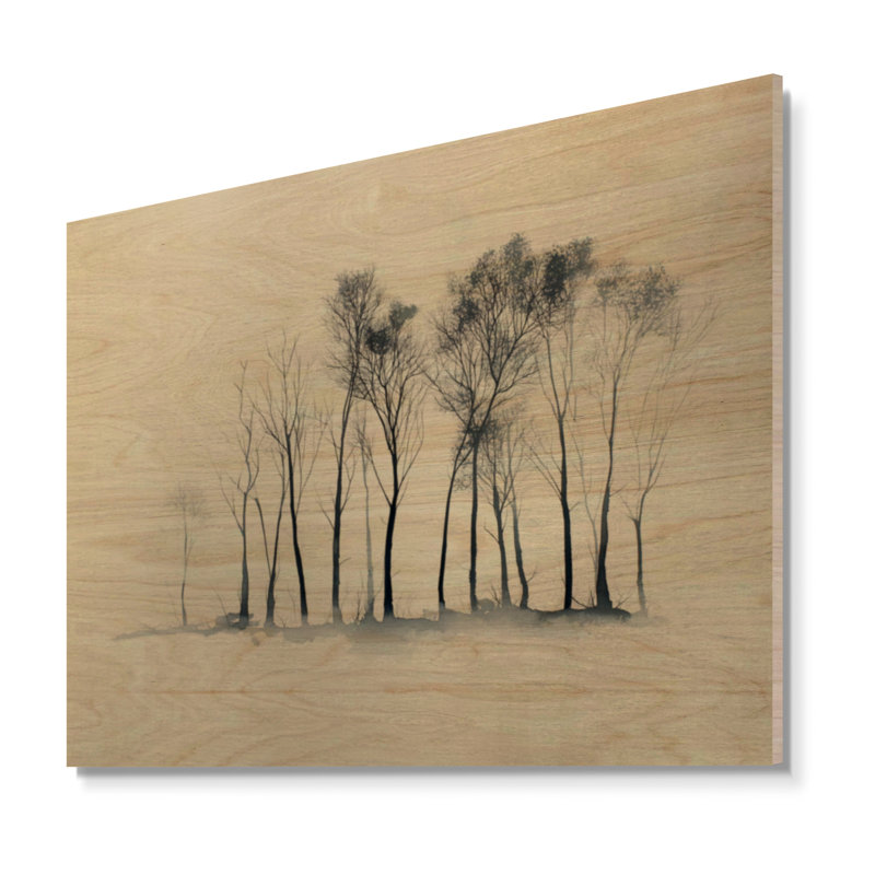Arctique «Silence», paysage blanc d'hiver - art mural en bois, H 24 po x l 32 po, Rectangulaire