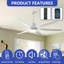 Ventilateur de plafond 66 po avec moteur à courant continu à 6 vitesses, télécommande et application et lumière DEL-106894465