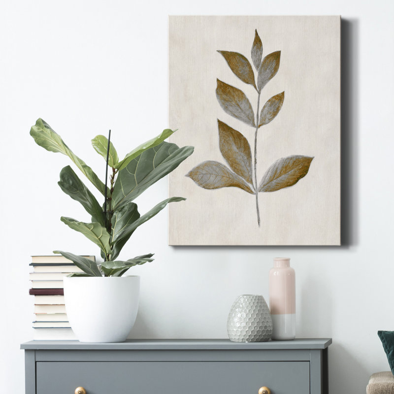 «Bronze Leaf I» par Tava Studios - reproduction d'art sur toile tendue, H 32 po x l 24 po x P 1 po