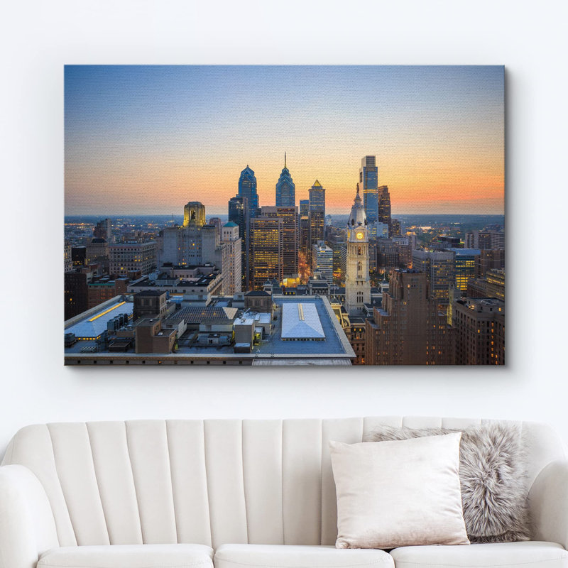 Architecture, centre-ville, Philadelphie, horizon au coucher du soleil, architecture et cartes, paysage urbain, photographie, paysage global