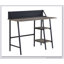 Bureau en chêne rustique et noir avec base en métal durable et rangement à 2 niveaux pour la maison ou le bureau