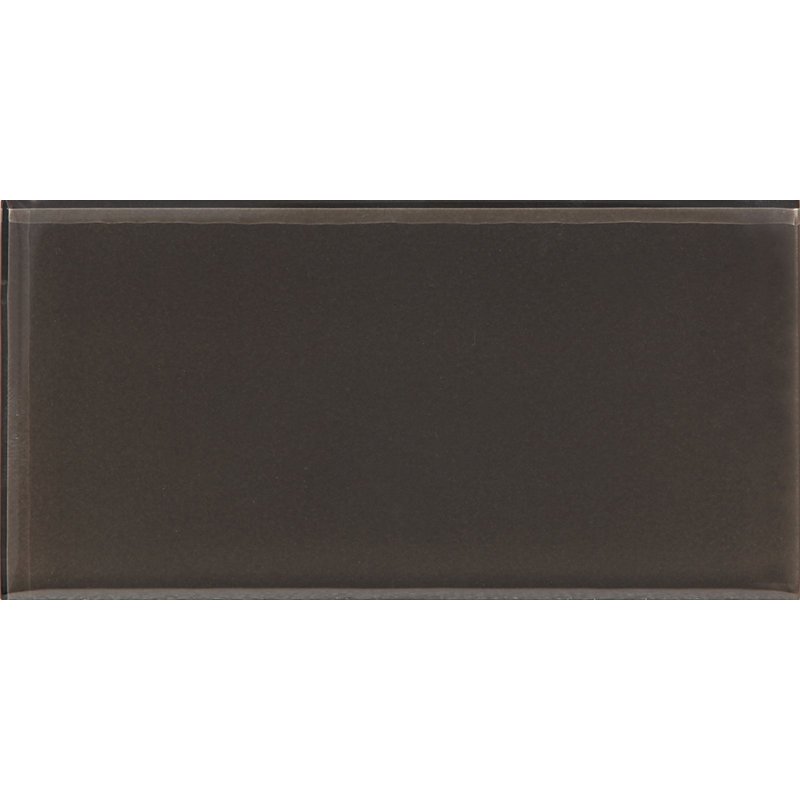 3" x 6" Glass Brick Look Wall Tile, Ash Gray