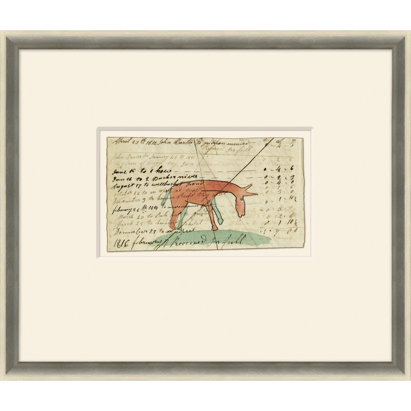 Mule - Sm. Mennonite Ledger Drawing Framed Print