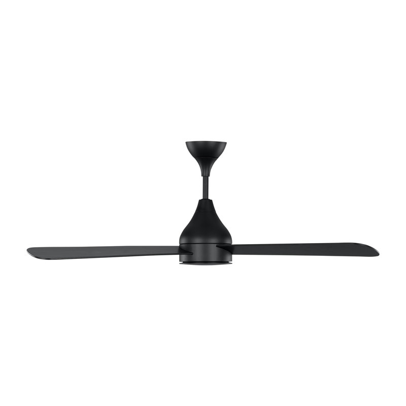 Smart LED Ceiling Fan, Midnight Black with Black Blades, 52 inches