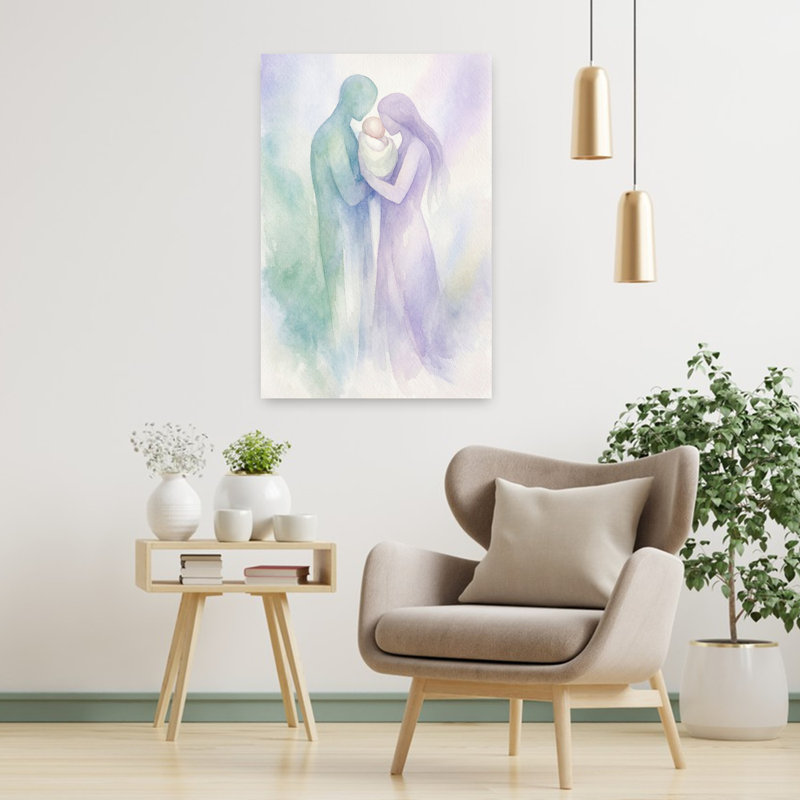 Intimate bond between parents and child 1 Piece Wrapped Canvas Wall Art, 91.44 cm H x 60.96 cm W