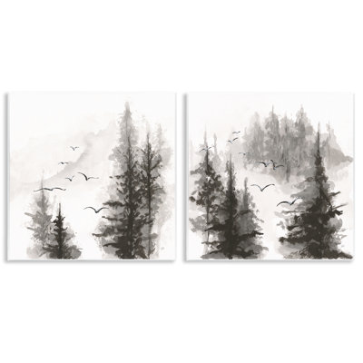 Ensemble de 2 plaques murales Free Flight Forest, design par Chris Paschke