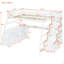 Lit mezzanine double avec 7 tiroirs, 2 tablettes et un bureau