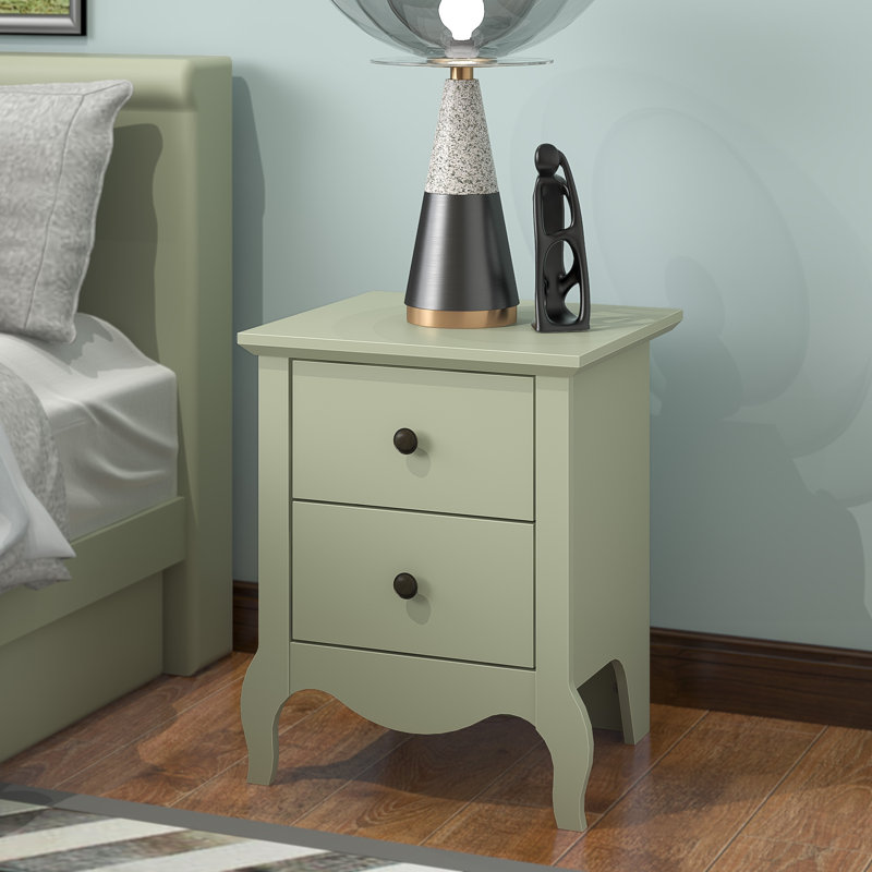 Sterra Manufactured Wood Bedside Table, Sage Green