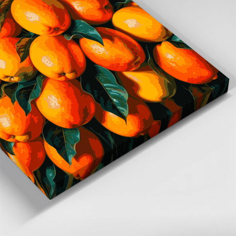 Art mural sur toile vert "Fruit mano", H 16 po x l 16 po