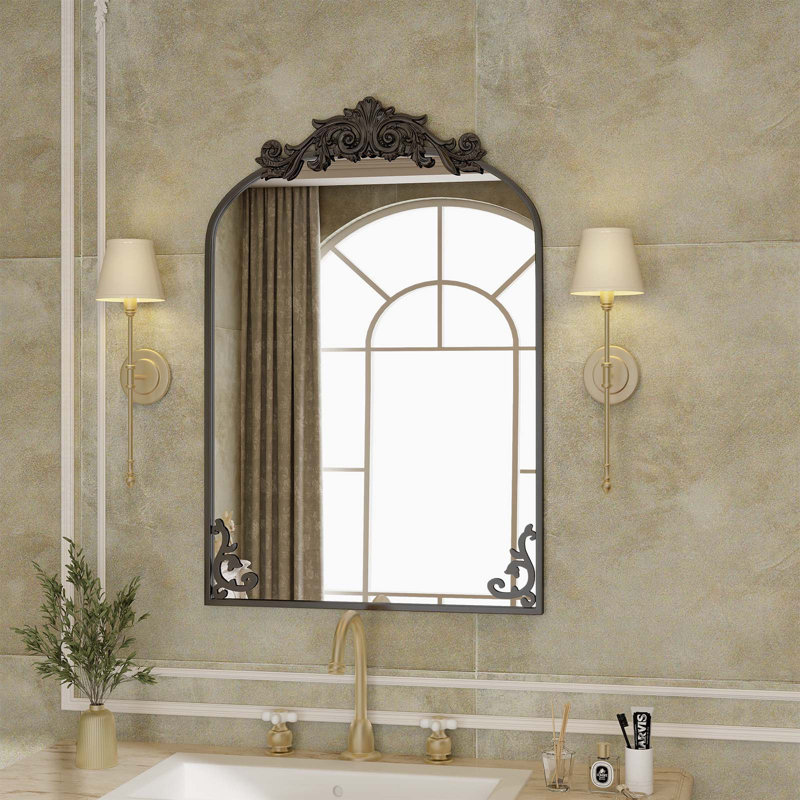 Miroir mural Arxhira, 41 po x 26 po, Noir