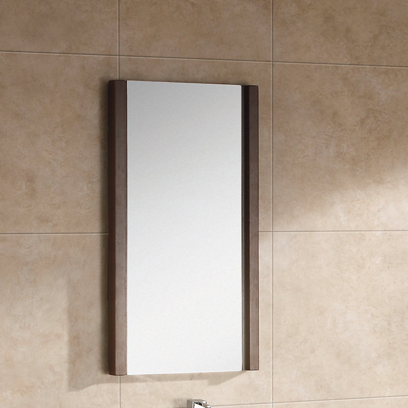 Kaleb Wood Rectangle Wall Mirror, 31.5" H x 17.75" W, Wenge