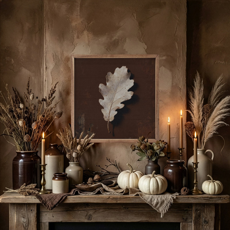 Neutral Oak Leaf, 16" H x 16" W