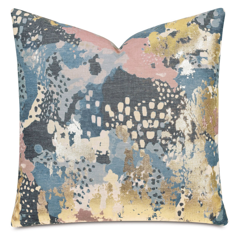 Housse et insert de coussin décoratif brodé Rivia, Painterly Abstract