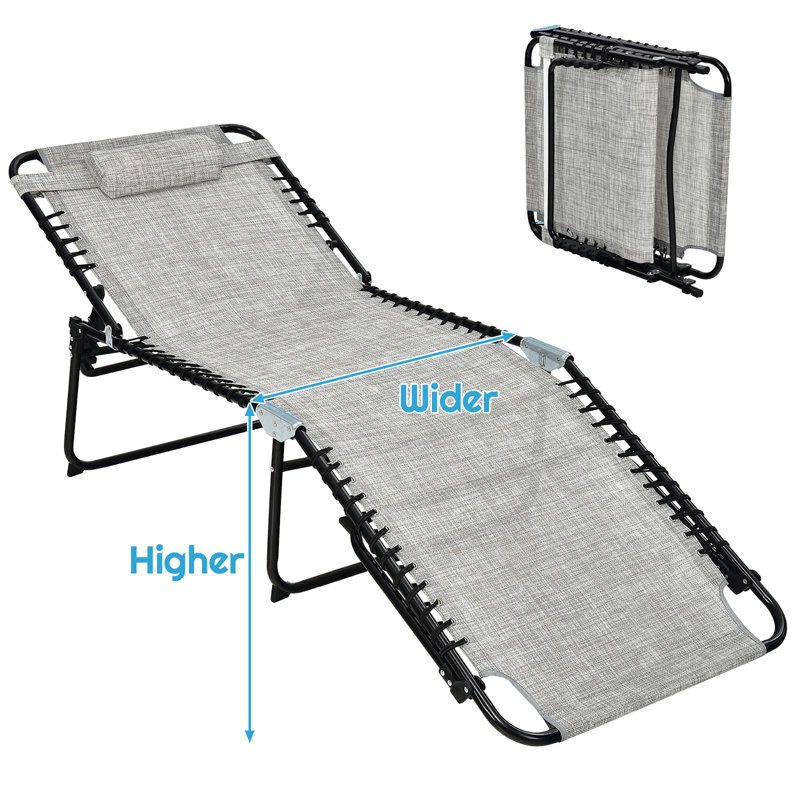 Juwariya Outdoor Metal Chaise Lounge, Gray/Black