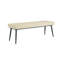 Banc rembourré en cuir de polyuréthane 51 po avec pieds en métal, banc d'entrée doux avec coussins en mousse de fibre, banc de salle à manger, blanc cassé-2119272074