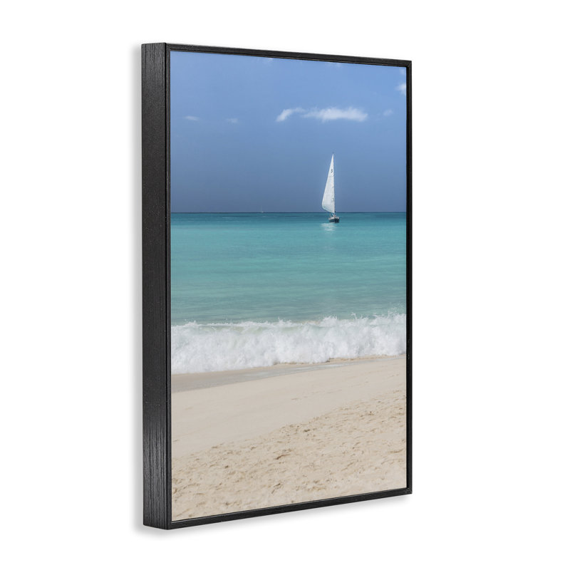 Giclée sur un voilier solitaire par Mary Lou Johnson, Giclée encadrée noir minuit, H 24 po x l 16 po