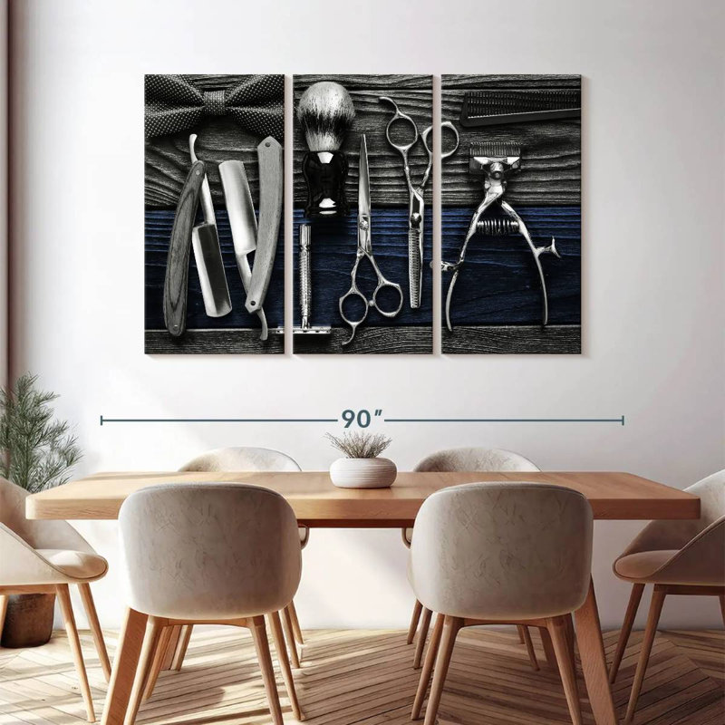 Ensemble 3 pièces Pop Tools sur toile, H 74 po x l 48 po x P 1,25 po