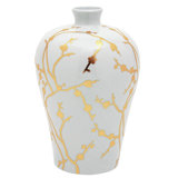 15" Gold Branches Plum Vase