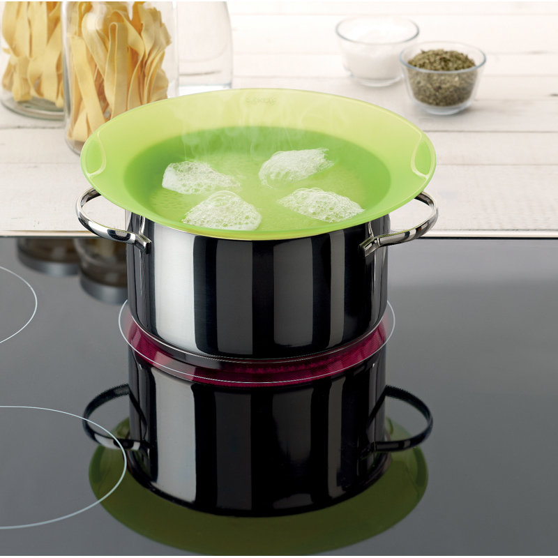 Couvercle en silicone brillant platine, H 1 po x l 9 po x P 9 po, Vert