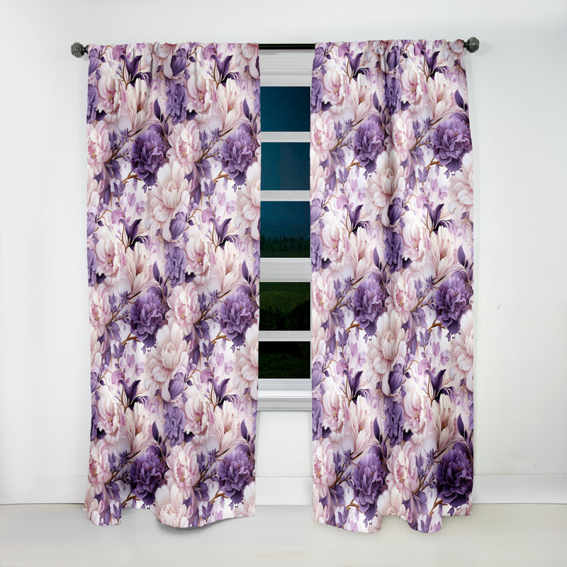 Ethereal Rococo Flourish Victorian Pattern XXV Blackout Single Curtain Panel, 52" W x 90" L