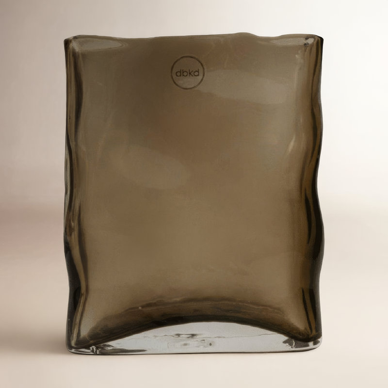 Filia Glass Table Vase, Brown, 7.09" H x 6.30" W x 3.14" D