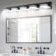 Éclairage à DEL noir à 5 lumières à intensité variable avec têtes de lampe rotatives à 360 ° pour salle de bain, meuble-lavabo, miroir et salon-104032207-104032200