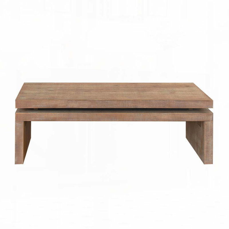 Farmhouse Rustic Wood Coffee Table for Living Room, Natural, Natural