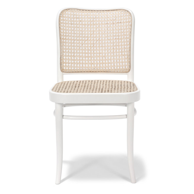 Chaise d’appoint en bois massif Delozier, Blanc
