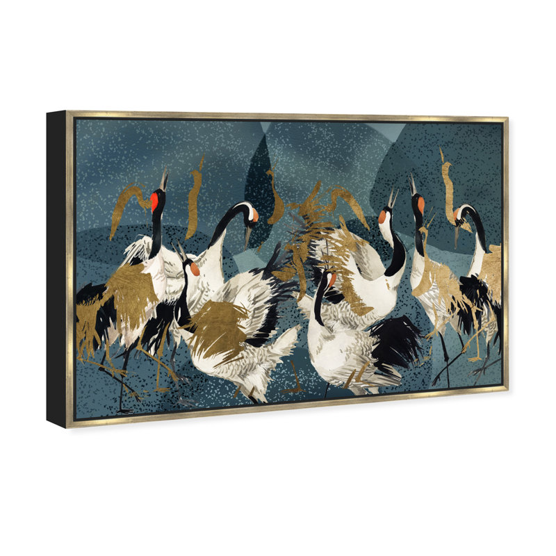 Signature Crane Love by Oliver Gal - Floater Frame Graphic Art Print on Canvas, 20" H x 30" W