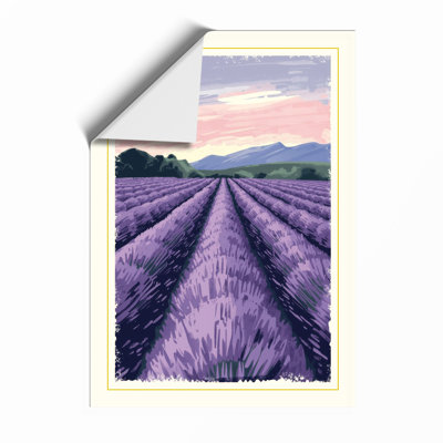 Lavender Field At Dusk Botanical - Print