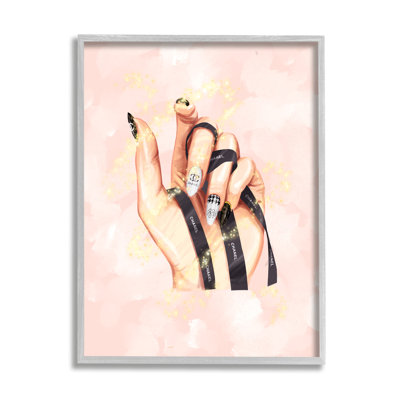 " Glam Nail Polish Hand Fashion Style Stars " by Ziwei Li