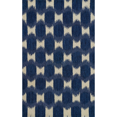 Chiara Navy Beige Hand-Tufted Wool Rug