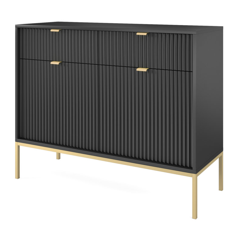 Kalanchoe 2 - Door Rectangle Accent Cabinet, Black