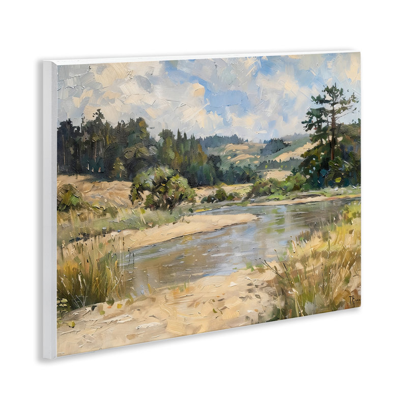 Sunlit River Landscape, plaque murale, design par LSR Creative Studio