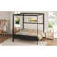 Grand lit plateforme à baldaquin en bois avec tête de lit tapissier, sans sommier, noir (ETA: 6/5)-1311575058-1311575061