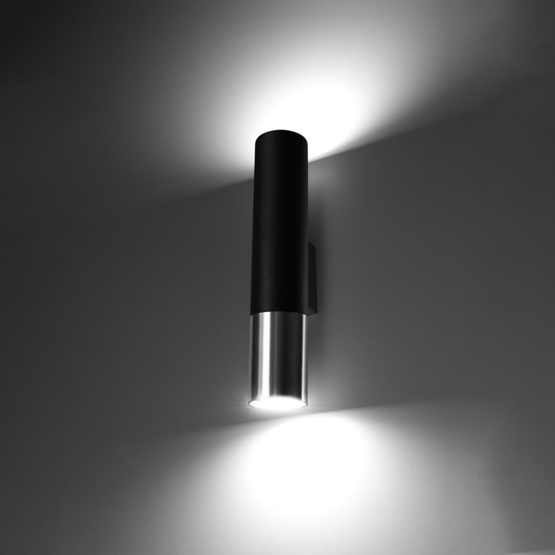 Alira Flush Mounted Sconce, Black/Chrome