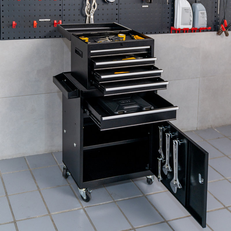 Boaman 5-Drawer Steel Combination Rolling Tool Chest Set, Black