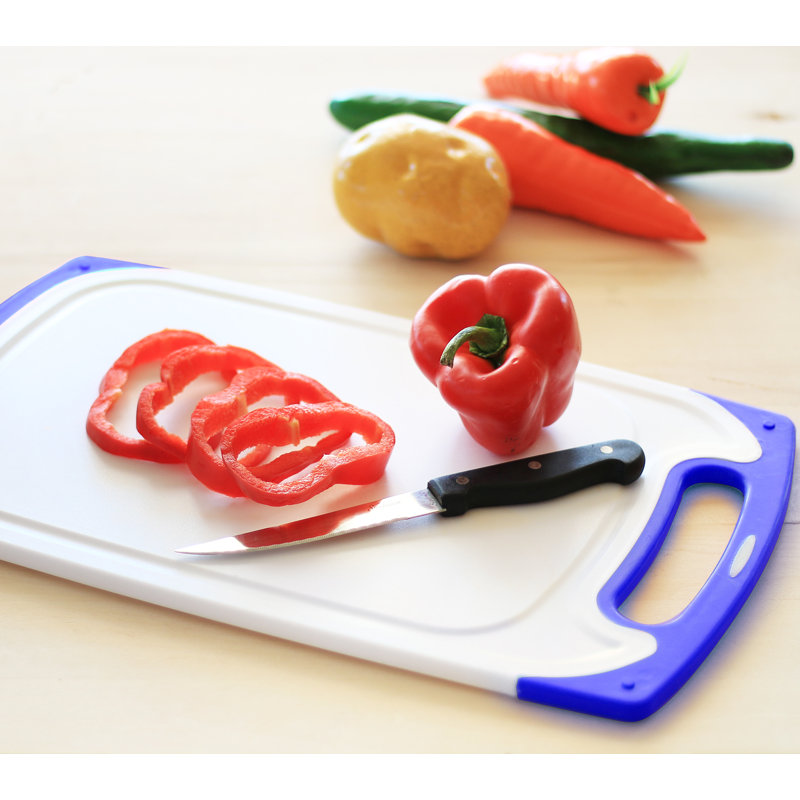 Belwares 3 Piece Plastic Cutting Board Set, Blue