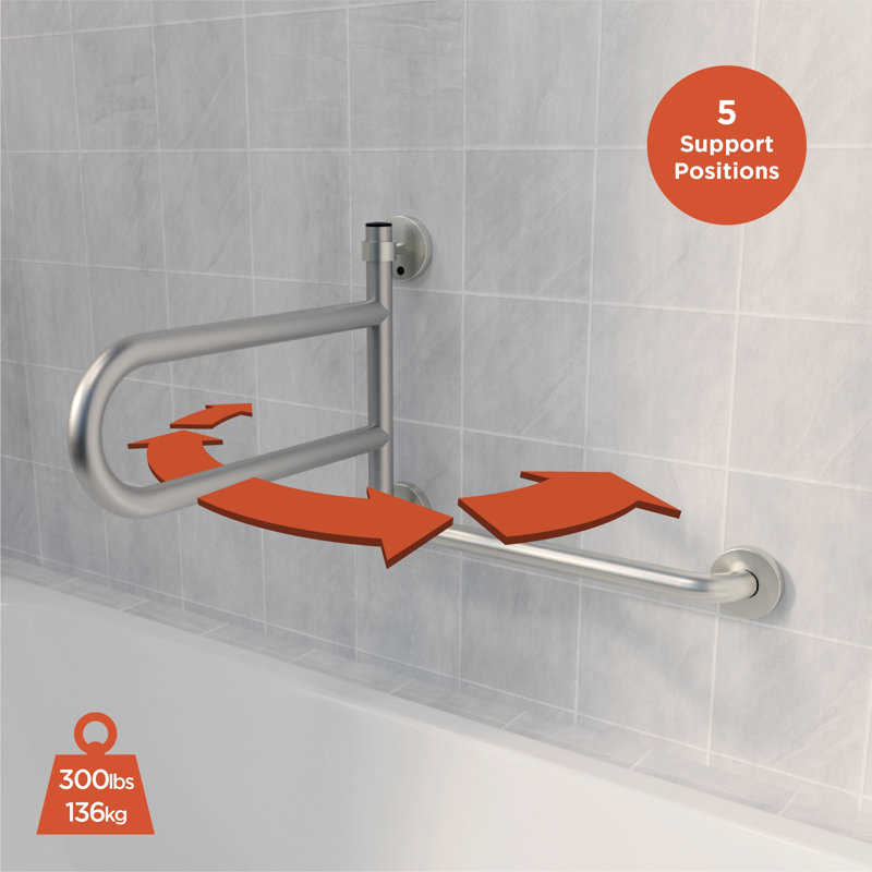 Barre d'appui pivotante blanche DependaBar (17,5 po), Blanc