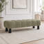 Banc-pouf rembourré bleu de 159 cm (62,6 po), structure en contreplaqué et bois d'hévéa, banc de bout de lit-756779527
