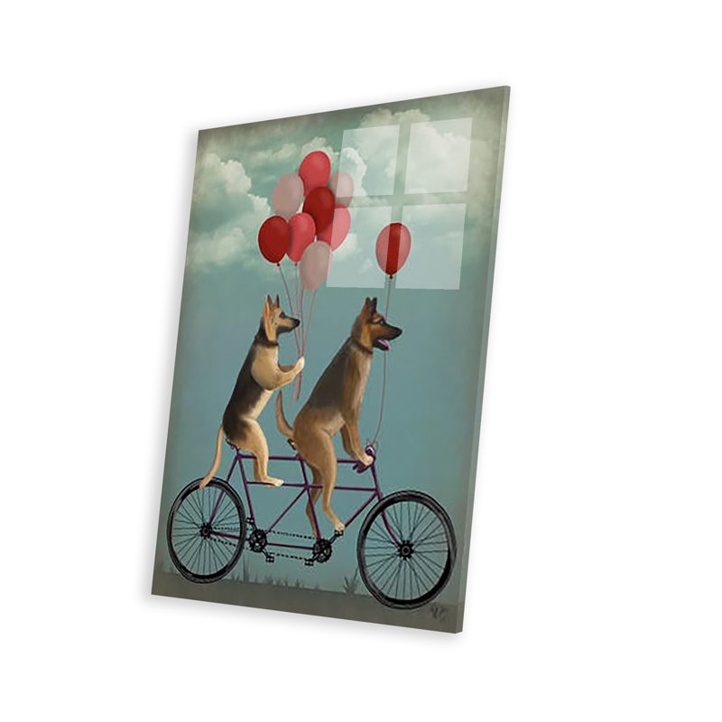 Berger allemand, impression tandem sur verre acrylique, H 24 po x l 16 po x P 0,25 po