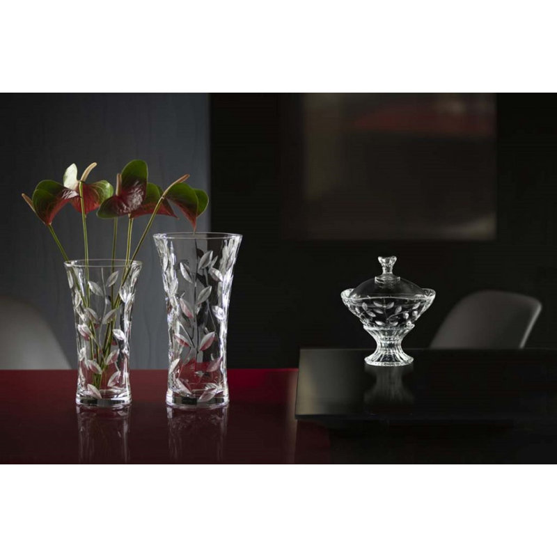 Lead Free Crystal Table Vase, 9.75" H x 5" W x 5" D