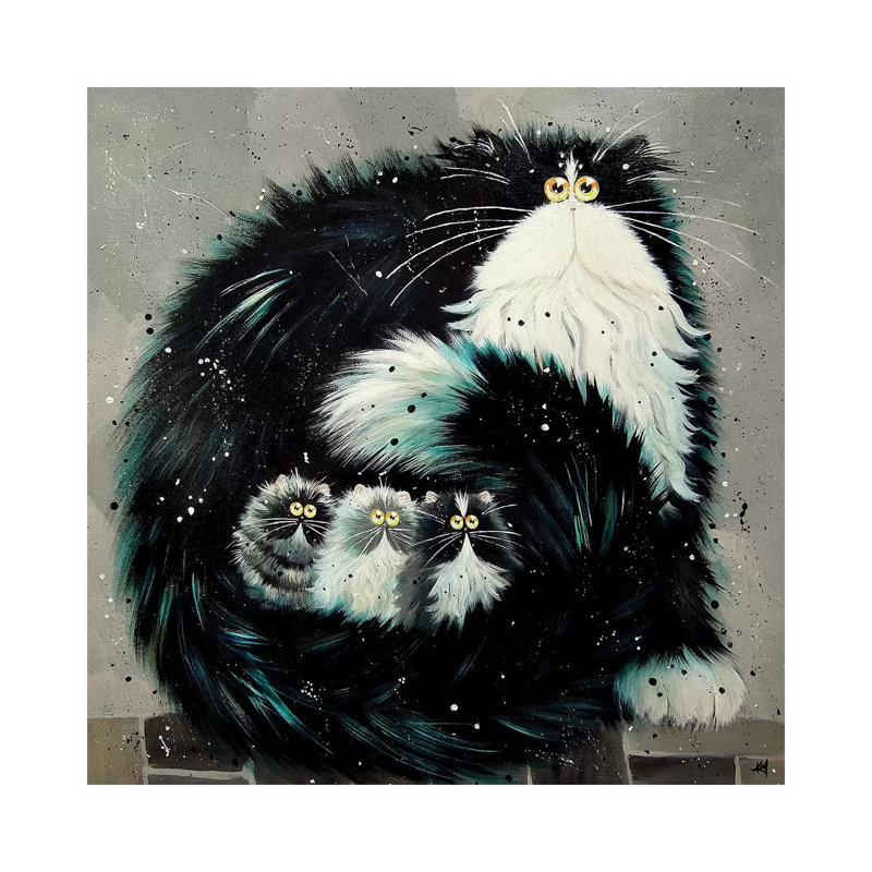 " Purrtection " by Kim Haskins, Wrapped Canvas, No Mat, 12" H x 12" W x 1.5" D