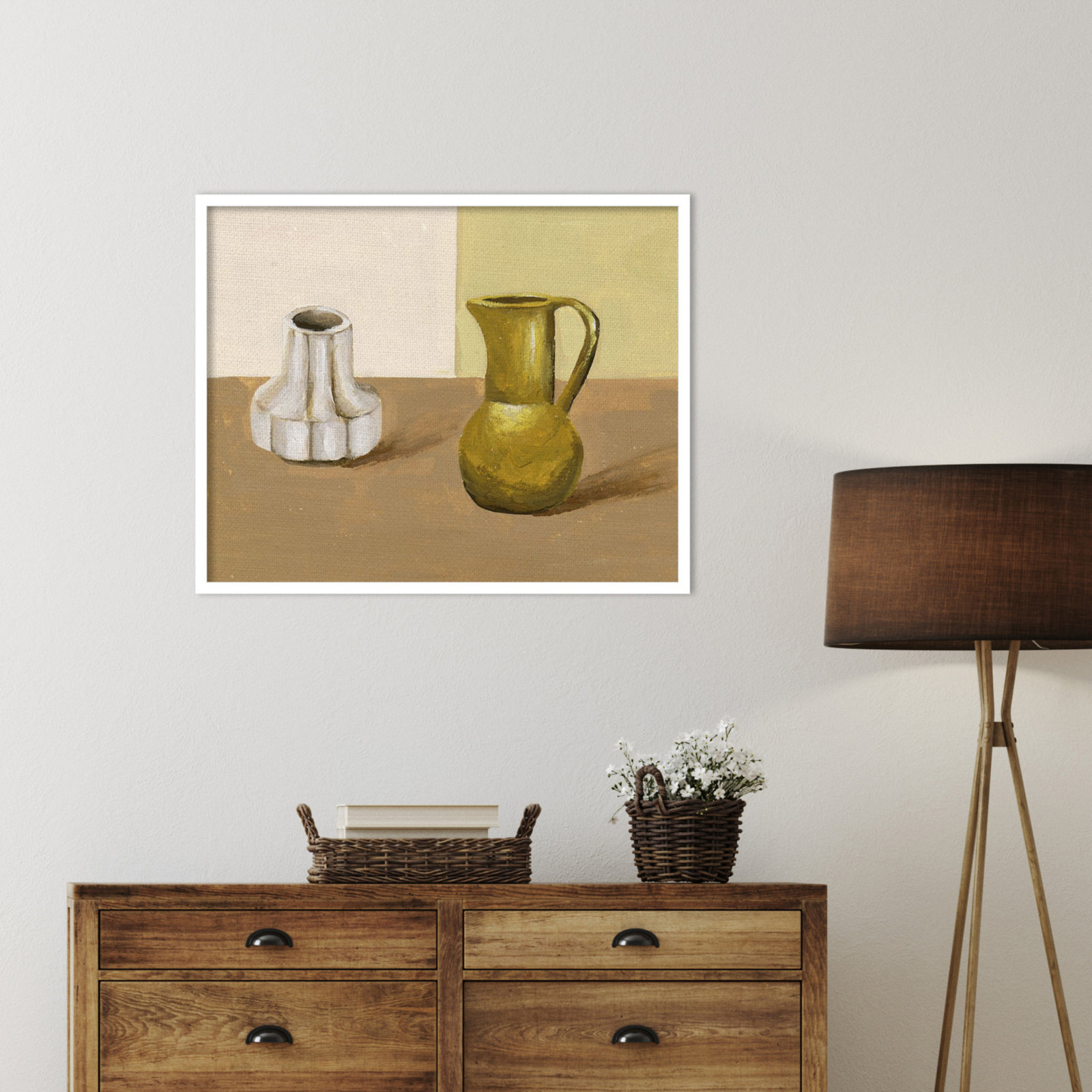 Vases I Print by Melissa Wang, White, 27" H x 33" W
