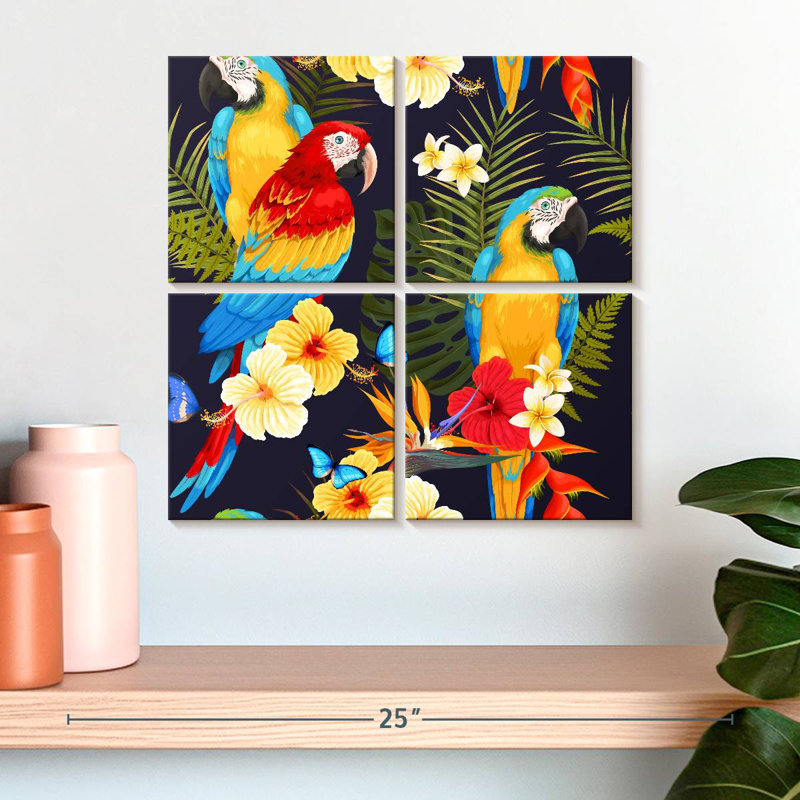 Brampt Macaw Trio, 18" H x 18" W