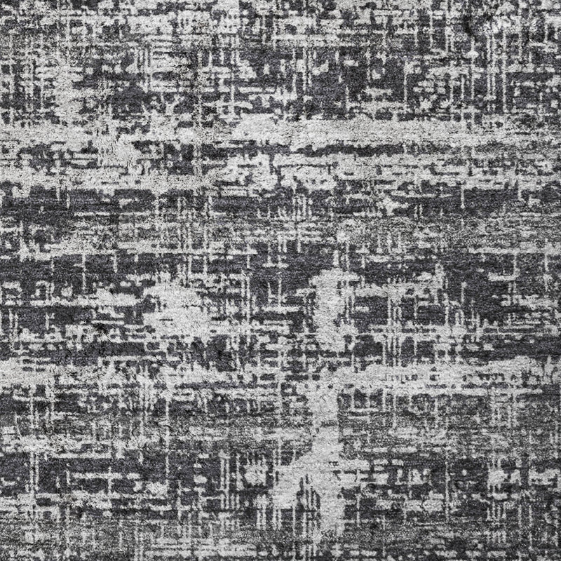 Abstract Indoor Rug, Noir, 9' x 12'