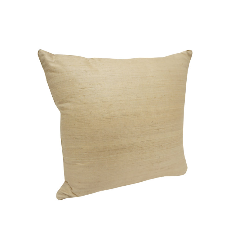  Dupion Silk Throw Pillow, Natural Beige
