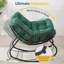 Fauteuil à bascule vert clair avec repose-pieds, fauteuil en osier résistant aux intempéries et coussins-1787604444