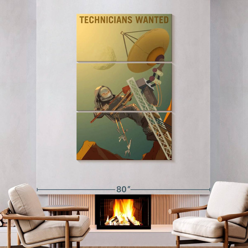 Oberle Mars Explorers Wanted Poster II, 74" H x 48" W