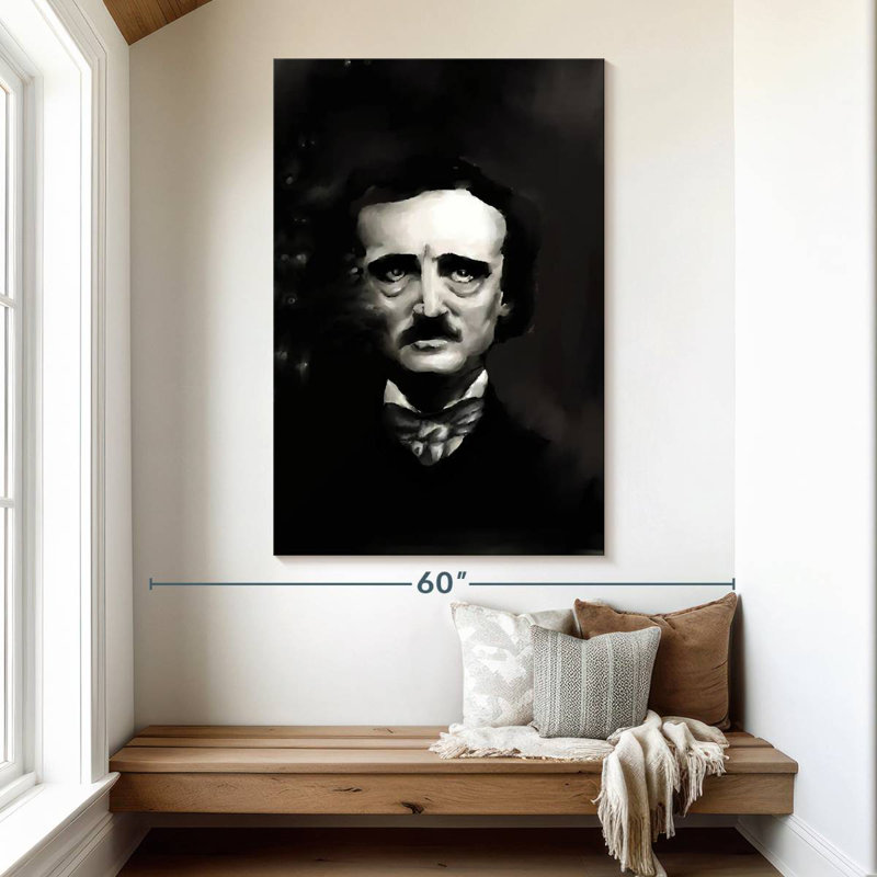 Keiraleigh Edgar Allan Poe Dark Portrait, 51" H x 34" W